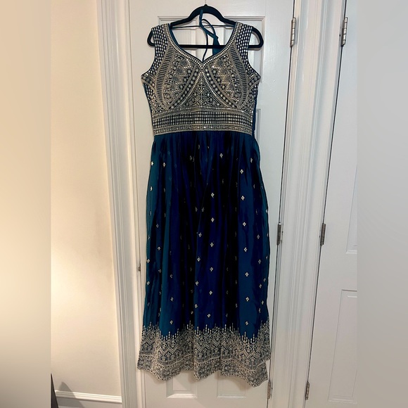 Blue Anarkali Dress size medium - Picture 2 of 8